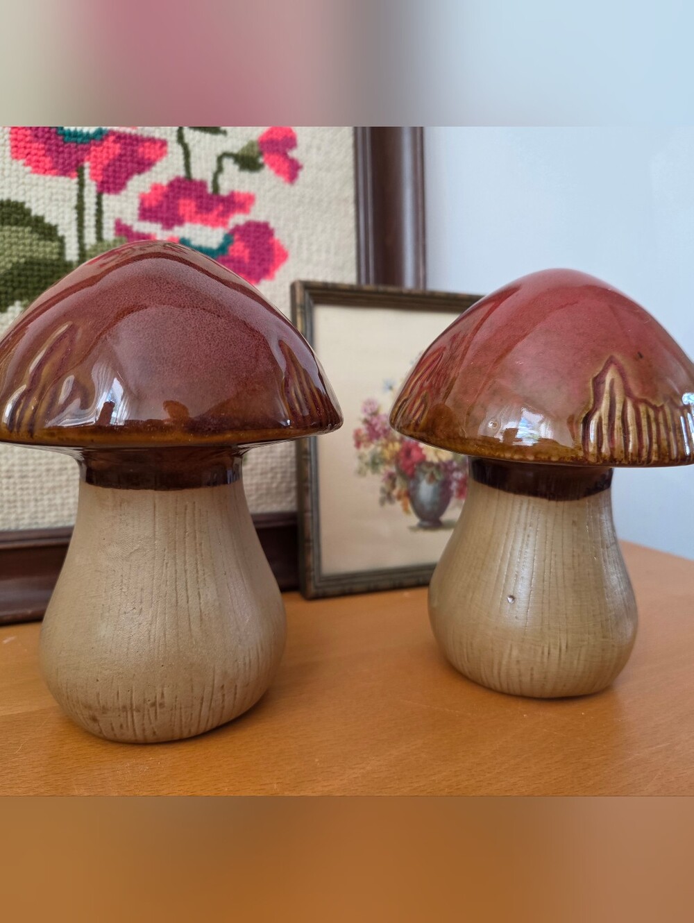 Vintage 1970s–1980s Ceramic Mushroom Figurine*l